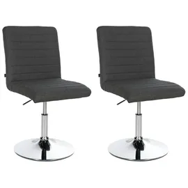 CLP 2er Set Esszimmerstuhl Elvas Stoff I Höhenverstellbar Und 360 Grad Drehbar, Mit Bodenschonern I Wohnzimmerstuhl Mit Gestell In Chromoptik