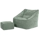 I.C.O.N. icon Sitzsack Salbeigrün, Kunststoff, 1-Sitzer, 100x80x88 cm, Hergestellt in Deutschland, Wohnzimmer Hocker, Sitzsäcke, XXL Sitzsäcke