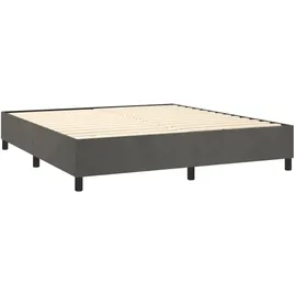vidaXL Boxspringbett mit Matratze & LED Dunkelgrau 180x200 cm Samt
