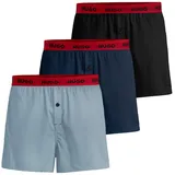 hugo underwear Webboxer »WOVEN BOXER TR«, (Packung, 3 St., 3er-Pack), Webboxer mit Schriftzug, blau