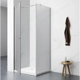 a&n&a aQualine Pilot Duschkabine mit Drehtür 100 x 100 cm Brick Glas Aqualine-PT100-01-SET