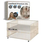 Sämann Laufgitter XXL Matratze Cloud Air & Lattenrost sahara dust/natur, Premium | Gr.: 120x120 cm)