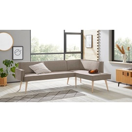 exxpo - sofa fashion Lungo 158 x 84 x 239 cm Webstoff langer Schenkel links grau/melange