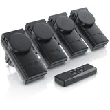 Arendo Outdoor Funksteckdosen-Set für den Außenbereich - 4x Funkschalter / 1x Fernbedienung / IP44