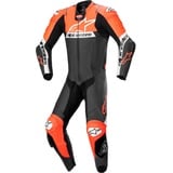 Alpinestars Missile V2 Ward perforierte 1-Teiler Motorrad Lederkombi, schwarz-rot, Größe 60 für Männer