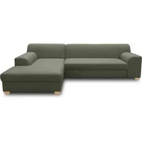 DOMO Collection Ecksofa Tinos, L-Sofa, Eckcouch mit Schlaffunktion, Schlafsofa Couch, L-form, 273 x 157 cm in grün