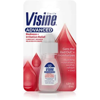 Visine Redness Relief Irritation Eye Drops Advanced Lubricant, 0.28 fl oz
