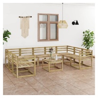 vidaXL Garten-Lounge-Set 10-tlg. natur/grün 3065310