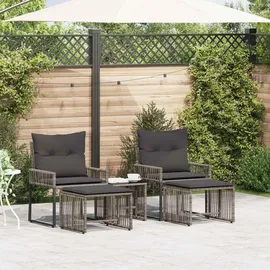 vidaXL Gartenlounge Set 11-tlg. Grau/Dunkelgrau