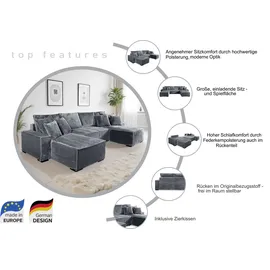 Collection AB Wohnlandschaft Polyester U-Form 3-Sitzer terracotta