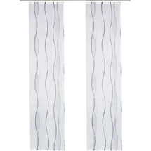 OTTO home Schiebegardine OTTO HOME "Dimona" Gr. 5, weiß (weiß, silbergrau), B:57cm H:265cm, Polyester, Polyester, Gardinen, 2-er Set, Fertiggardine, mit Befestigungszubehör, Wellen