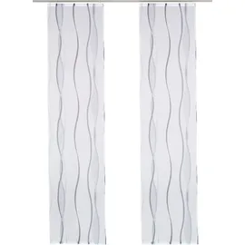 OTTO home Schiebegardine OTTO HOME "Dimona" Gr. 5, weiß (weiß, silbergrau), B:57cm H:265cm, Polyester, Polyester, Gardinen, 2-er Set, Fertiggardine, mit Befestigungszubehör, Wellen