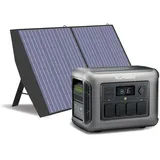 ALLPOWERS R1500 1152Wh Solargenerator mit 100W Solarpanel, 4 x 1800W AC Ausgänge (3000W Spitze), Tragbare Powerstation mit Solarpanel für Stromausfall, Camping, Wohnmobil, Wohnwagen und Notfälle