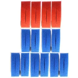 Pondlife Ersatz-Filterschwämme, kompatibel mit Oase BioTec 30 Teichfilter, Filterschaum 10x blau & 4X rot mit mittigem Längsschlitz, poröse Struktur für schnellen Austausch und planbare Wartung