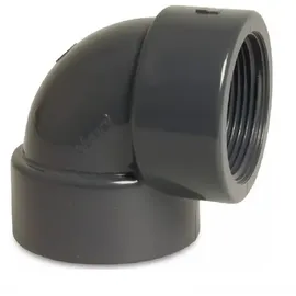 Mega Group - Mega Winkel 90° Pvc-u 50 mm PVC Klebe Fitting Innengewinde 10 Bar, Grau