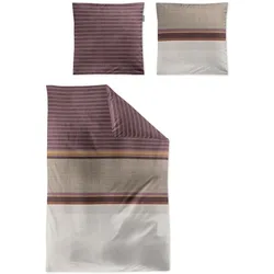 Irisette Bettwäsche Wave 135 x 200 cm Satin Rot Beere