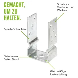 GAH Alberts Zaunpfosten U-Form 81 mm Stahl feuerverzinkt