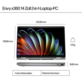 HP Envy x360 14-fa0152ng AMD Ryzen 5 8640HS 16 GB RAM 512 GB SSD Meteor Silver