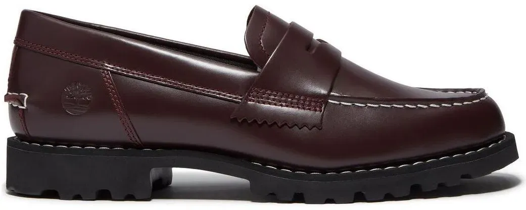 Timberland Womens Loafer Shoe burgundy full grain 6 Wide Fit