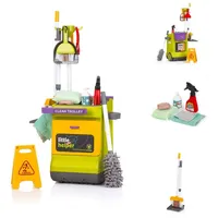 Chipolino Kinderspielzeug Putzwagen 16-teilig Staubwedel Besen Eimer Warnschild bunt