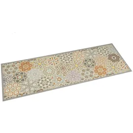 vidaXL Küchenteppich, Küchenläufer rutschfest Waschbar, Teppichläufer für Innen Außen, Teppich Läufer Küchenmatte, Hexagon Pastell 60x180cm Samt