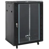 vidaXL 15U Netzwerkschrank 19" IP20 Schwarz 53x40x80 cm, - vidaXL