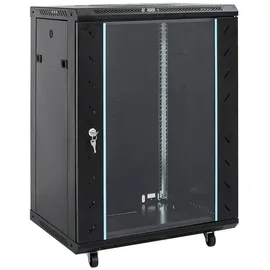 vidaXL 15U Netzwerkschrank 19" IP20 Schwarz 53x40x80 cm, - vidaXL