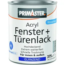 Primaster Acryl Fenster + Türenlack weiß glänzend 0,375 l