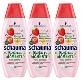 3 Schwarzkopf Schauma Natur-Momente Pflege-Shampoo Erdbeere,Banane & Chia Samen