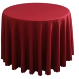 Tischdecke Rund Outdoor Tischdecke Satin,Rund Tischdecken Polyester Einfarbiges Küche Esszimmer Tischdecke für Weihnachten, Hochzeit, Hotel, Bankett,Garten,Wine red,160cm Round