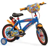 T&Y Trade 14 Zoll Kinder Jungen Fahrrad Rad Bike Blau Rot Hot Wheels Toimsa - Blau