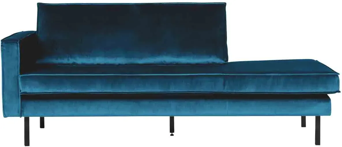 Daybed Recamiere Rodeo Samt, modern und gepolstert, links, blau, elegantes Design