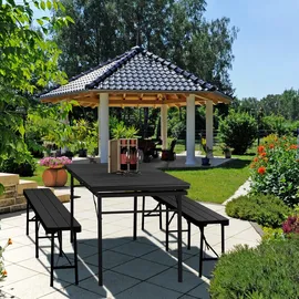 Relaxdays Gartentisch klappbar ausziehbar 166 x 76 cm Schwarz