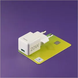 Hama Schnellladegerät USB-C Super-Mini-Charger PD 20 W Weiß