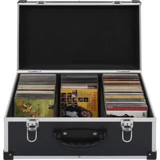 vidaXL CD Koffer CDs Aluminium ABS Schwarz