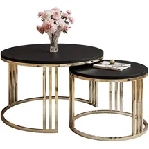 lookway Couchtisch, Gold, Holzwerkstoff, Rund, 70x49x70 cm, Wohnzimmer, Wohnzimmertische, Couchtische