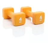 LUXTRI Kurzhantel Set 2 x 4 kg Orange Neopren Hantel 2er Set mit rutschfesten Griffen für Krafttraining Gewichte Kurzhanteln Zuhause Training