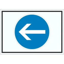 Aufkleber Fahrtrichtung hier links Symbol A2 (420x594mm)