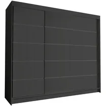 silape Sofnet Schwebetürenschrank, Schwarz, Holzwerkstoff, Rechteckig, 250x215x58 cm Schlafzimmer, Kleiderschränke, Schwebetürenschränke
