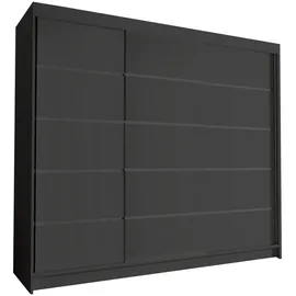 silape Sofnet Schwebetürenschrank, Schwarz, Holzwerkstoff, Rechteckig, 250x215x58 cm Schlafzimmer, Kleiderschränke, Schwebetürenschränke