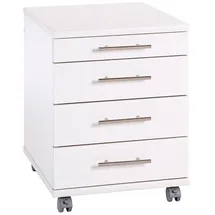 Lomadox Rollcontainer 42 x 57 x 50 cm weiß