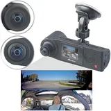 NavGear Full-HD-Dashcam mit 2 Kameras für 360°-Panorama-Sicht, G-Sensor