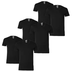 Puma Herren T-Shirt Basic V-Neck Regular Fit 4er 6er 8er Multipack in S Schwarz