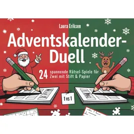 paperu verlag Adventskalender-Duell: 24 spannende Rätsel-Spiele für Zwei mit Stift & Papier Das perfekte Geschenk für die Vorweihnachtszeit