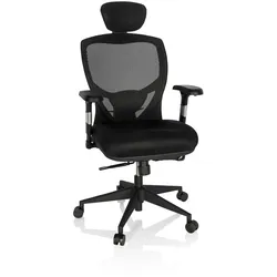 Bürostuhl / Chefsessel VENUS BASE Sitz Stoff / Rücken Netz schwarz hjh OFFICE