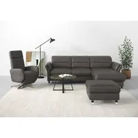 sit&more Ecksofa »Grenoble L-Form mit Federkern«, wahlweise mit Bettfunktion, Bettkasten, Arm- und Kopfteilverstellung