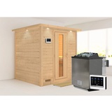 KARIBU Sauna Mojave 40mm Dachkranz Ofen 9kW Holztür