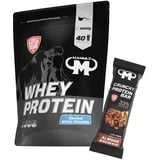 1kg Mammut Whey Protein Eiweißshake - Set inkl. Protein Shaker, Riegel, Powderbank oder Tasse (Coconut White Chocolate, Mammut Protein Bar - Almond Brownie)