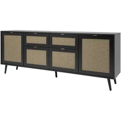 Sideboard  Vienna , schwarz , Maße (cm): B: 180 H: 71 T: 40