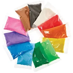 Kleine Beutel mit farbigem Sand  (pro Set 12) Bastelmaterial